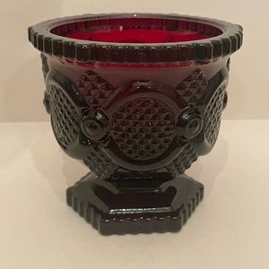 Vintage Avon Cape Cod Ruby Red Pedestal Sugar Dish